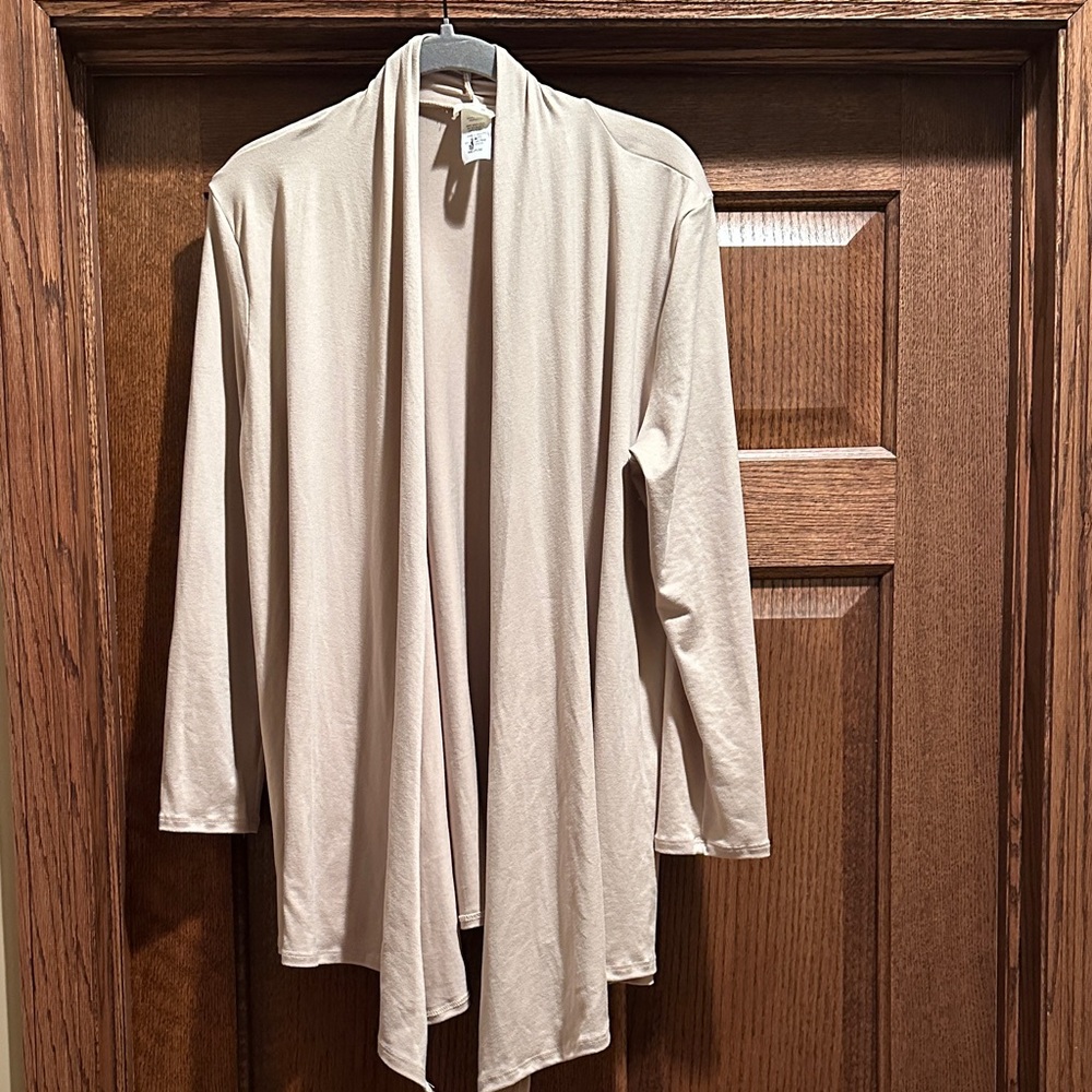 Chic Beige Open Front Cardigan